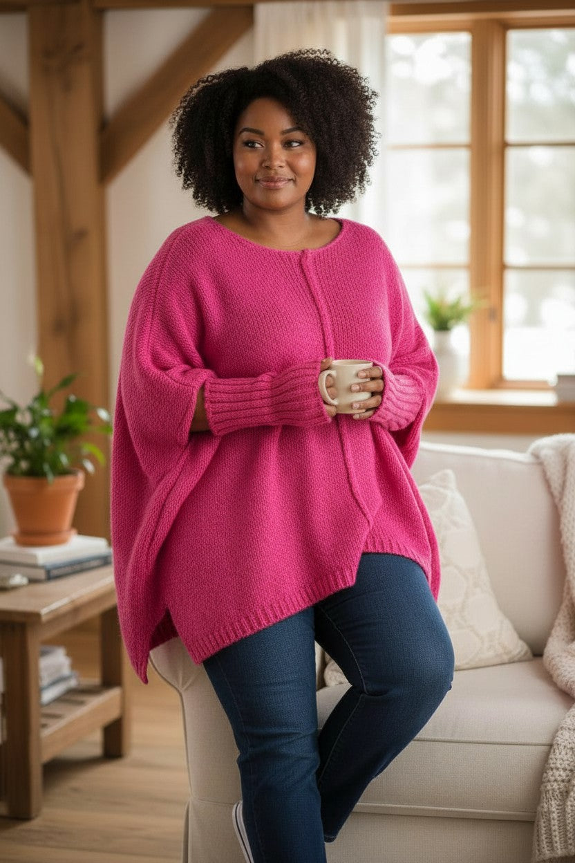 Pull oversize asymétrique