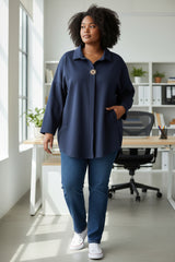 Tunique sweat en néoprène avec pins soleil doré