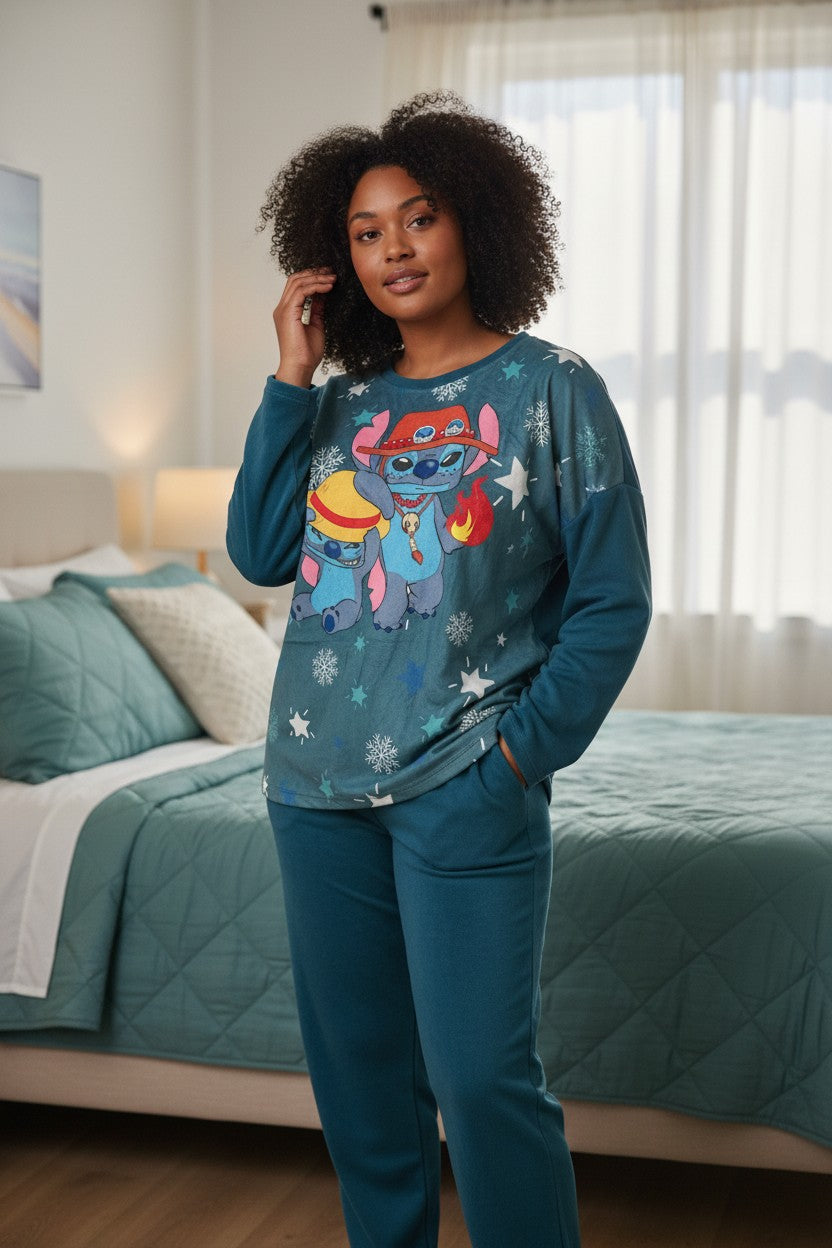 Pyjama en velours - Stitch cow-boy