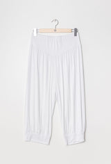 Pantacourt taille élast uni - Blanc