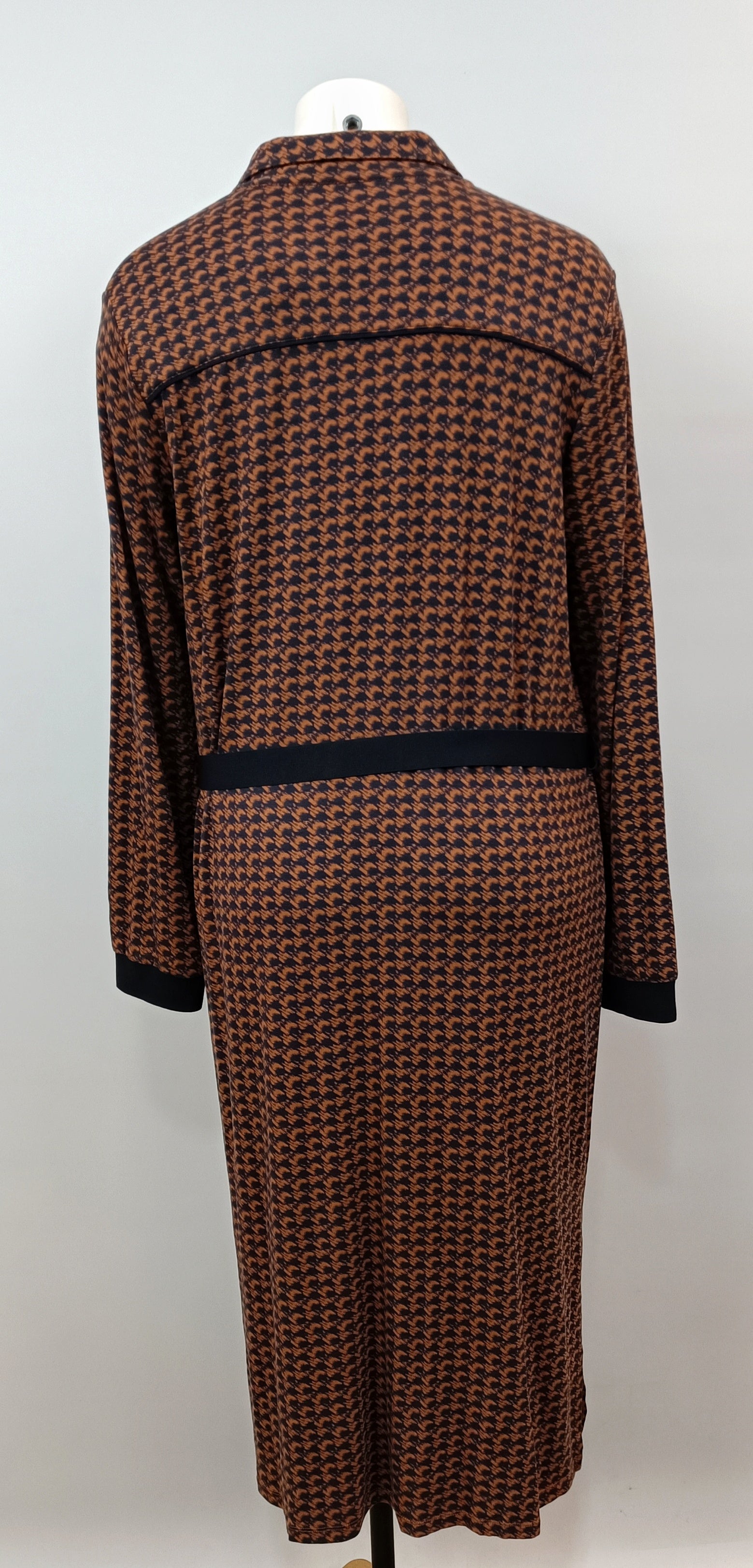 Robe chemise manches longues - Bleu Marine et Brun