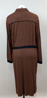 Robe chemise manches longues - Bleu Marine et Brun