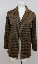 Blazer brun et noir à carreaux