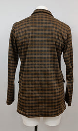 Blazer brun et noir à carreaux