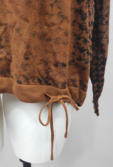 Pull col rond brun et noir