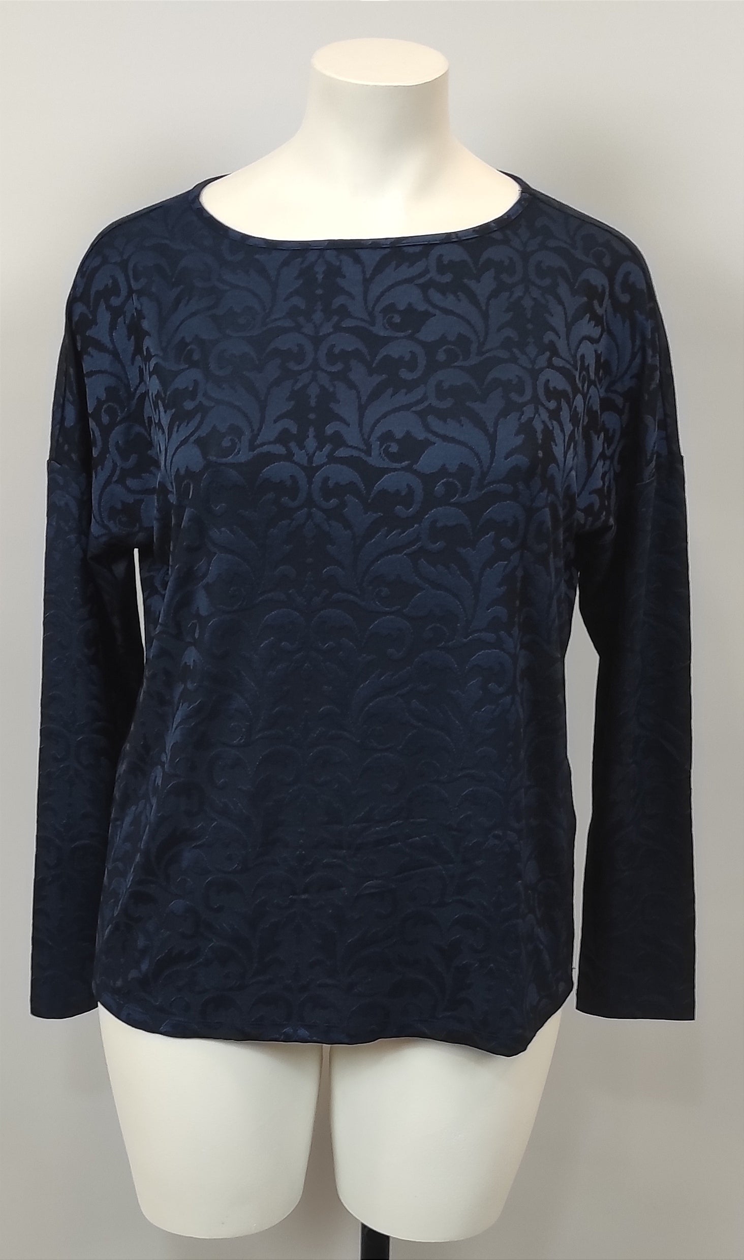 T-shirt col rond bleu marine marbré