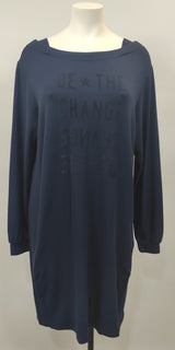 Robe sweat Bleu marine - Be the change