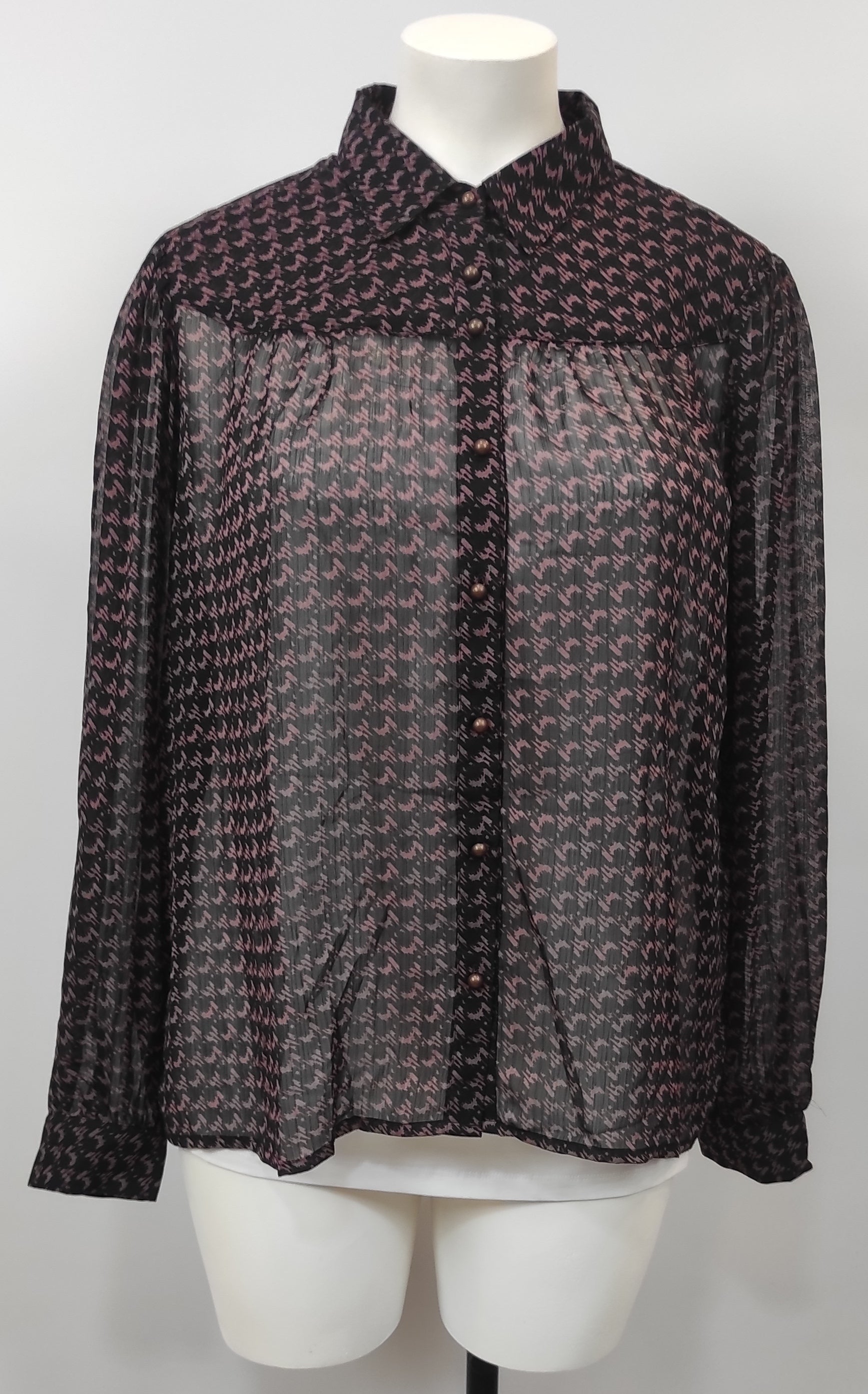 Chemisier Noir et Rose