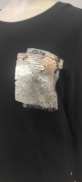 Pull sweat avec sequins et lien bas