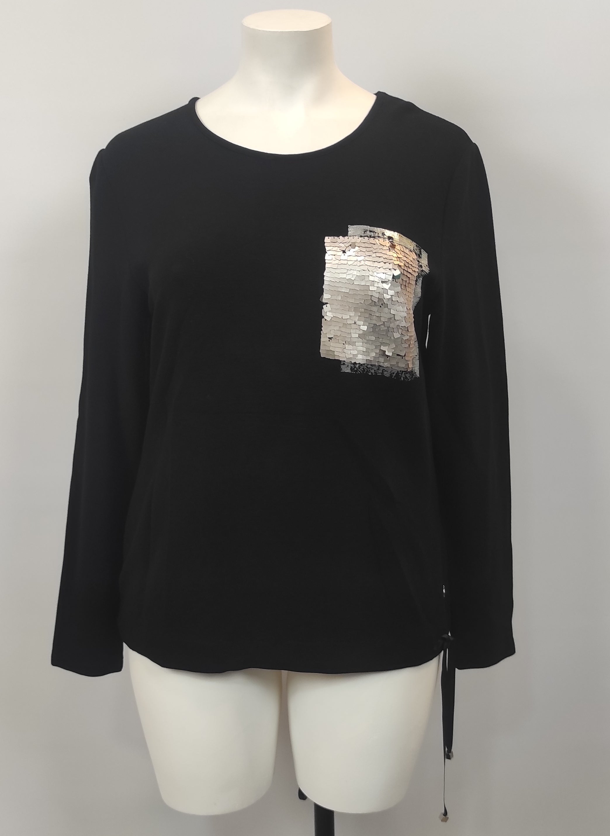 Pull sweat avec sequins et lien bas