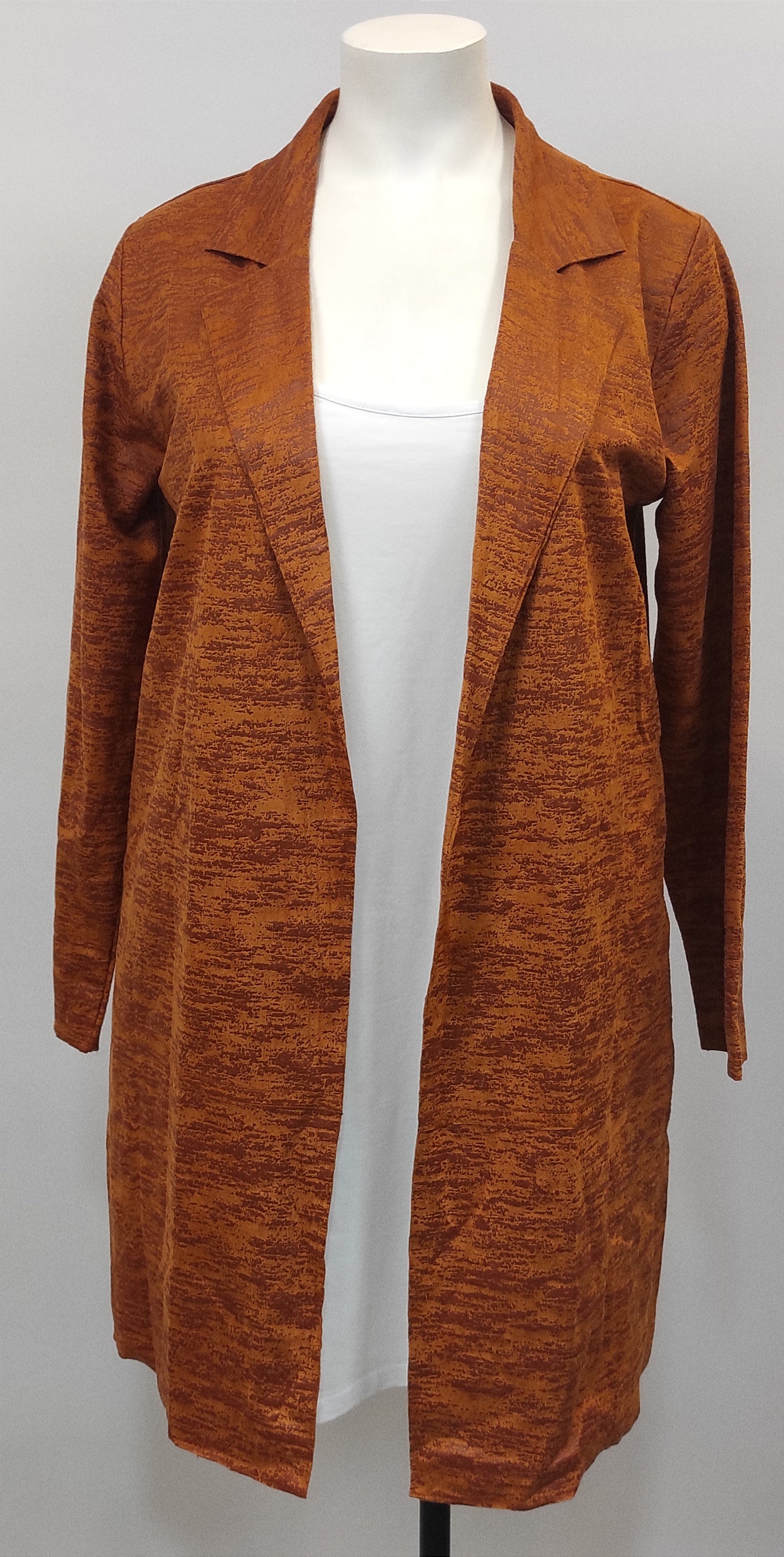 Veste mi-longue Orange-Rouille