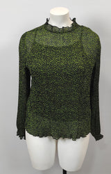 Tunique voilage noir et verte avec top