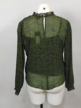 Tunique voilage noir et verte avec top