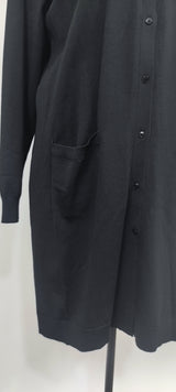 Gilet long noir avec lien taille