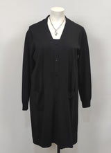 Gilet long noir avec lien taille