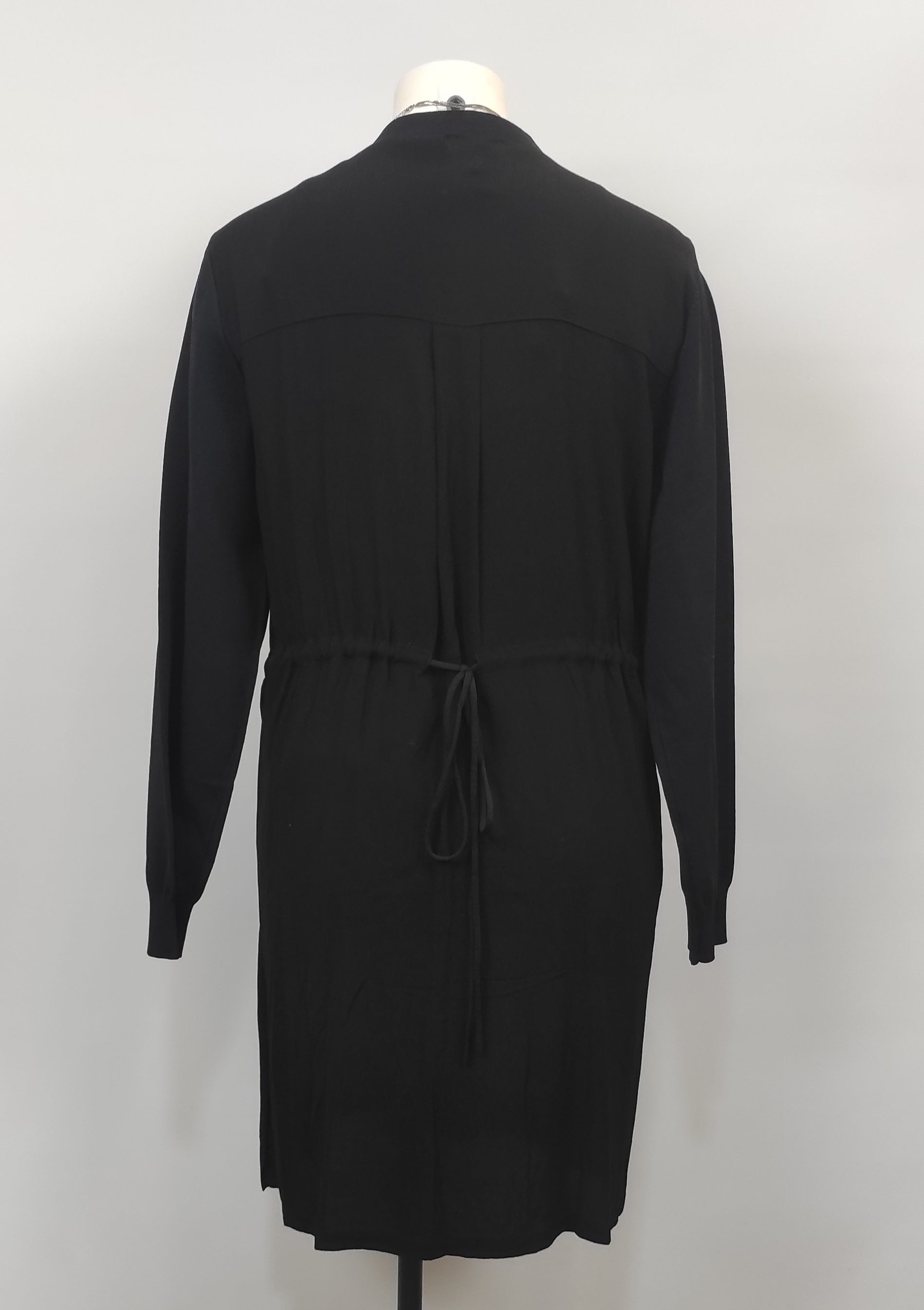 Gilet long noir avec lien taille