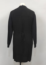 Gilet long noir avec lien taille