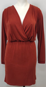 Robe coeur croisé avec élastique taille - Rouille