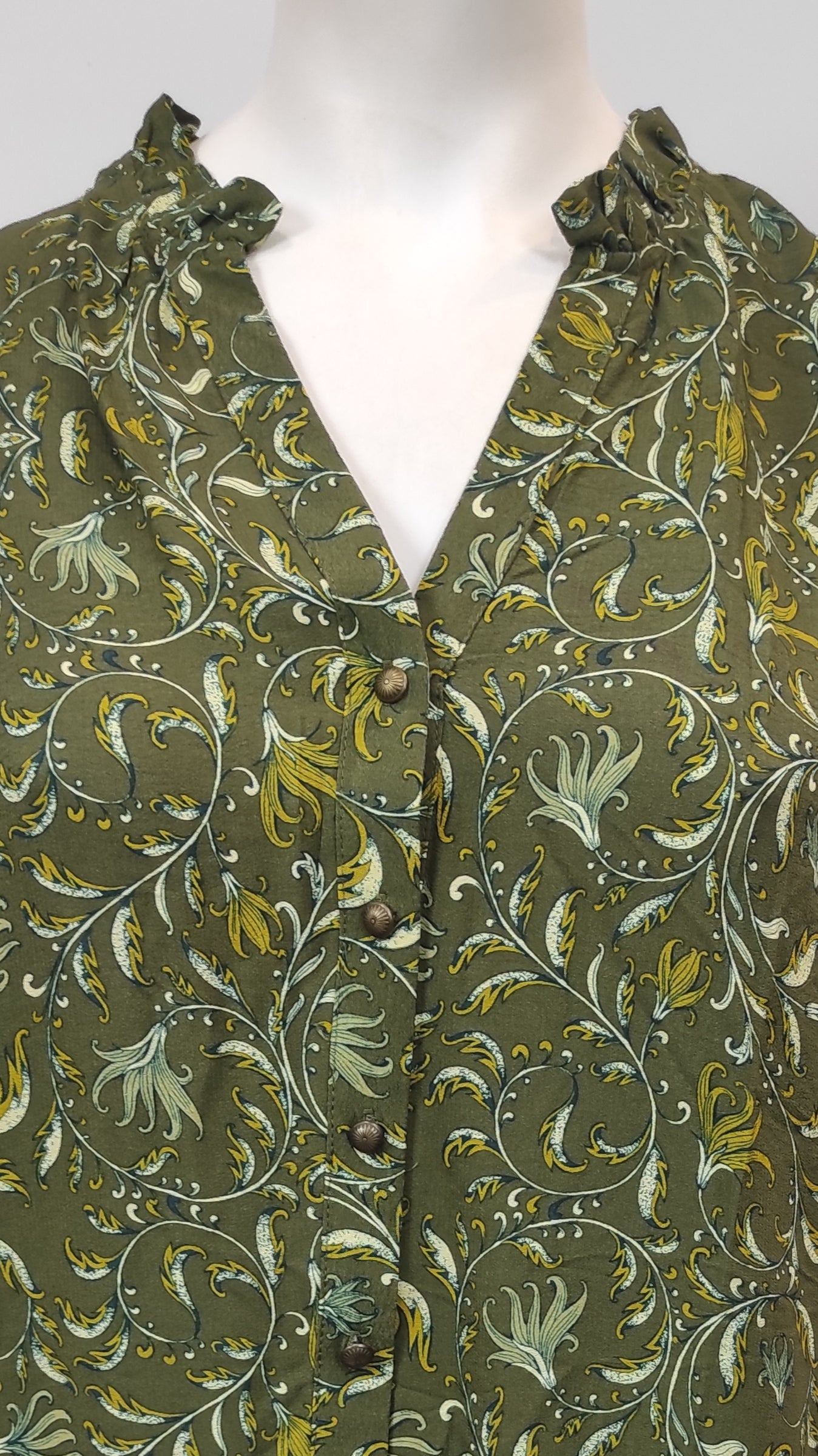 Chemisier cachemire vert et mauve