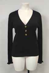 Pull léger col V avec 3 boutons