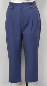 Pantalon classique bleu avec taille élastique et tirette