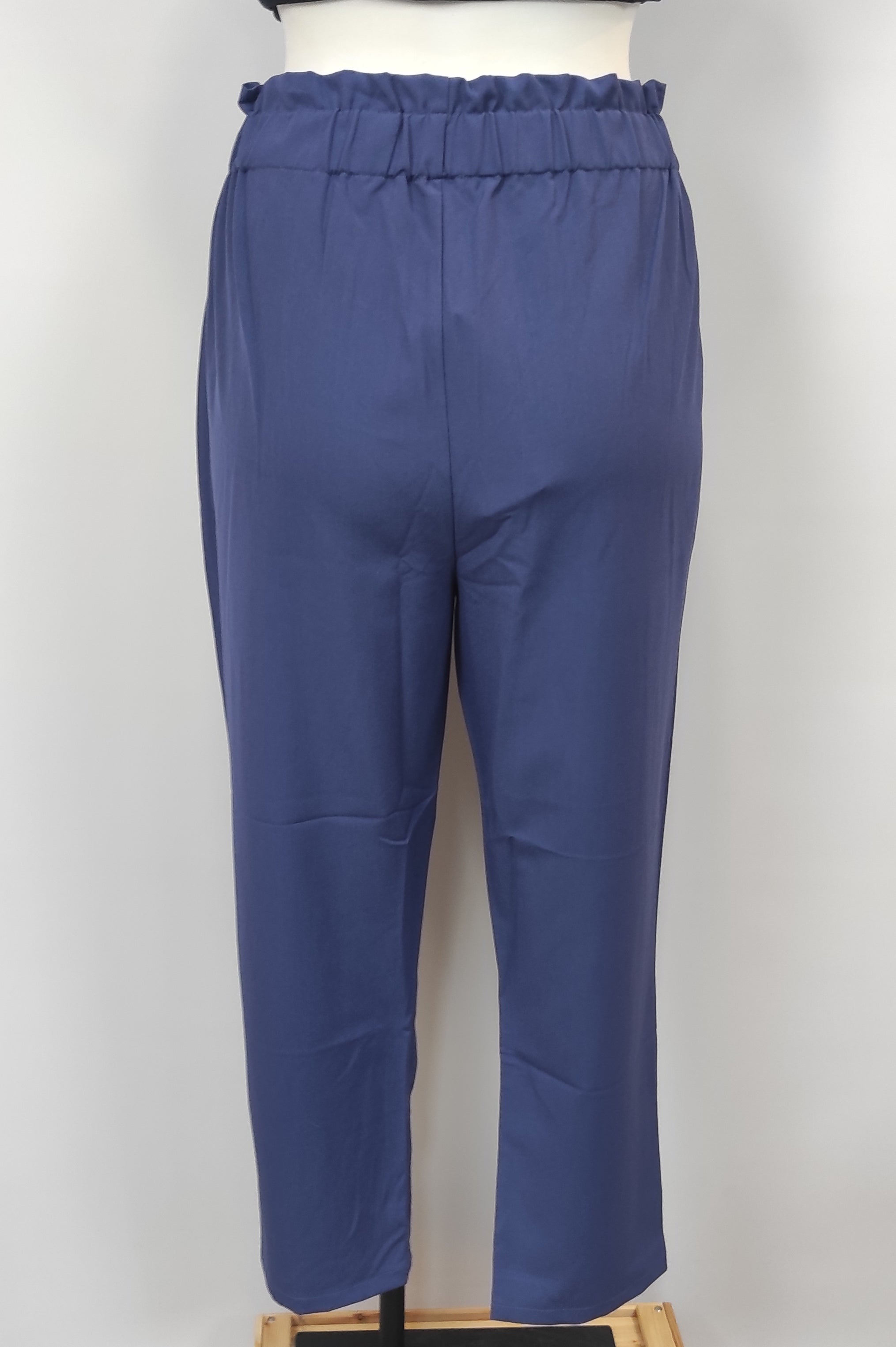 Pantalon classique bleu avec taille élastique et tirette