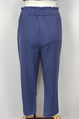 Pantalon classique bleu avec taille élastique et tirette