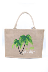 Cabas en toile de jute - Palmiers