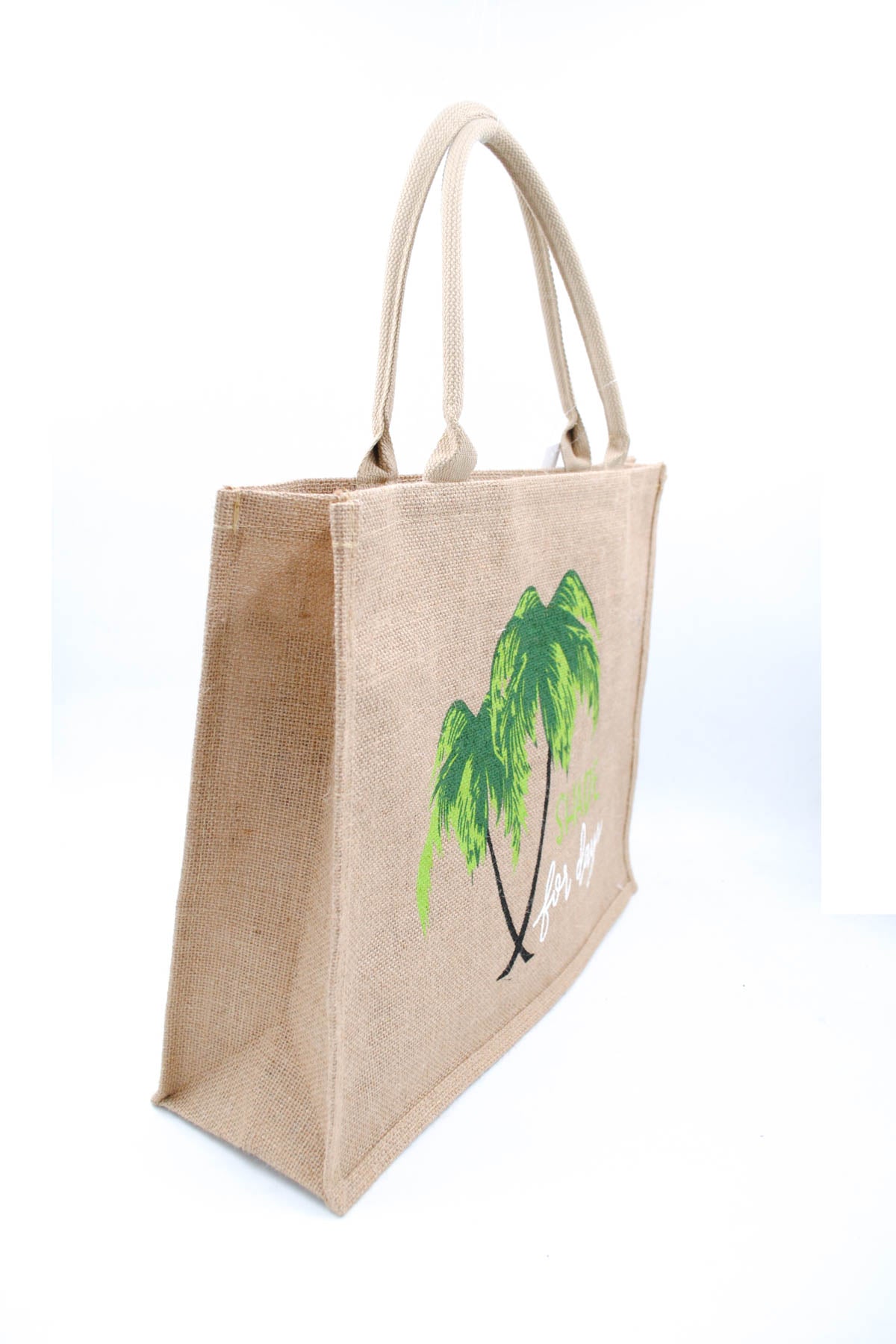 Cabas en toile de jute - Palmiers