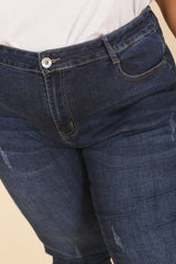 Pantalon Jean Bleu Foncé stretch - bouton
