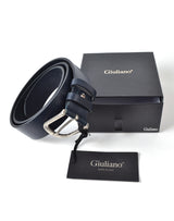 Ceinture en cuir avec coffret - boucle arrondie